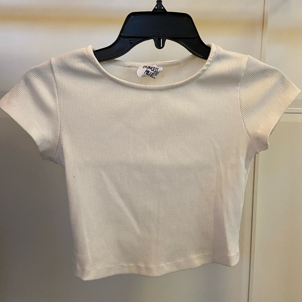 Princess Polly White Baby Tee Size US 2